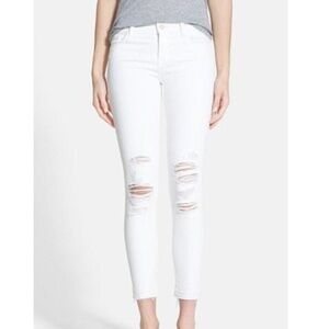 J BRAND Low Rise Cropped Ripped Jeans